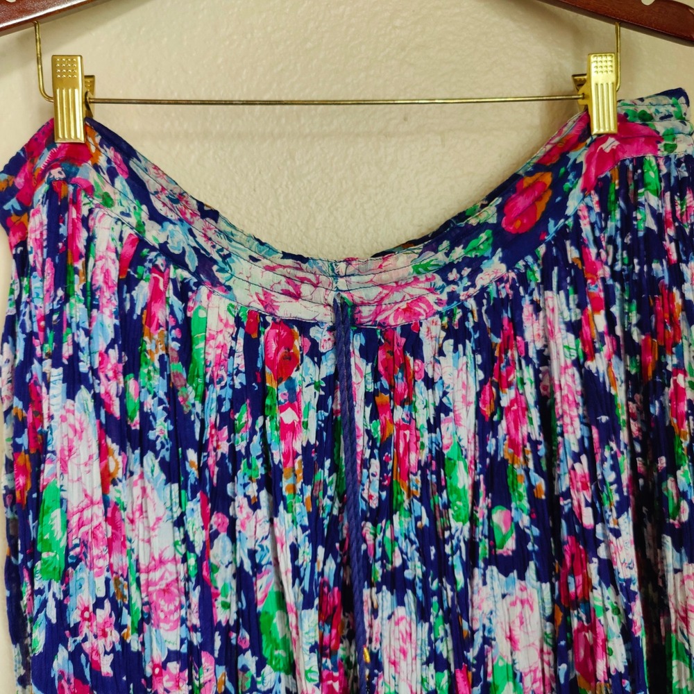 Vintage‎ 90s Patchouli Floral Maxi Skirt Boho Cotton Hippie Broomstick Pullon OS - Picture 6 of 8